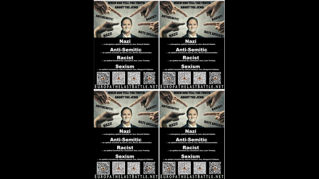 When you tell the truth about Jews - 4 stk QR koder til EuropaTheLastBattle ep 1234 Goyimtv.com - 4 stk 