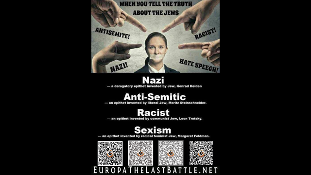 When you tell the truth about Jews - 4 stk QR koder til EuropaTheLastBattle ep 1234 Goyimtv.com