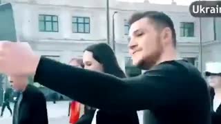 Angelina Jolie was quickly evacuated (staged in a Ukraine war zone)