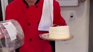 He exposes the ingredients in cake