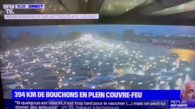 18heures... 494 Kms de bouchon de ceux qui rentrent de WE