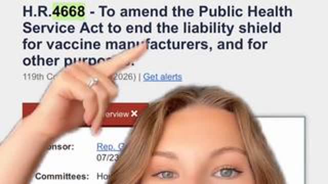 HR 4688 Bill introduced to remove the immunity shioeld for vaccine manufacturers