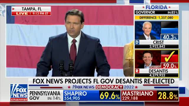 DeSantis on his massive win tonight: â€œFlorida is where woke goes to die.â€