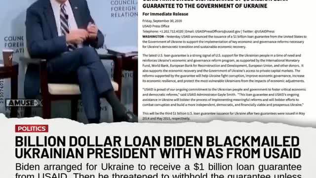 USAID: Biden threatened to withhold a $1 billion USAID loan unless Ukraine fired the prosecutor