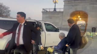 Senator Mitch McConnell was just spotted with a boot on his left leg