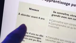 Il expose le programme d'éducation à la sexualité dès 4 ans
