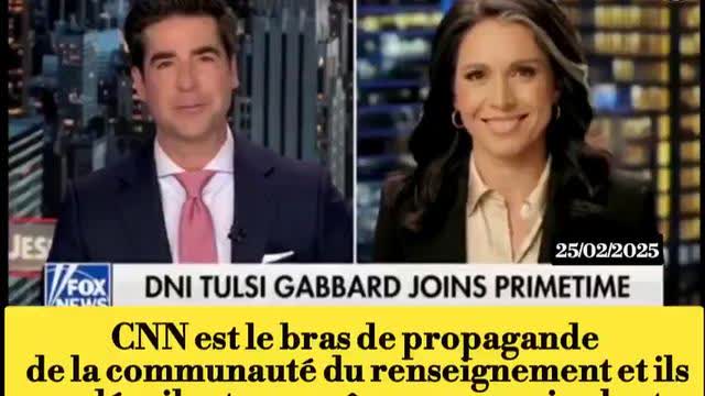 Jesse Waters, Tulsi Gabbard just called out CNN as the propaganda arm of the CIA (vostfr)