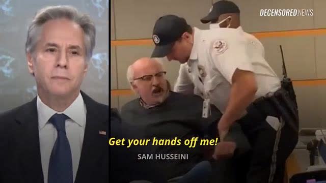 Sam Husseini's viral confrontation with Antony Blinken by combining footage from multiple sources
