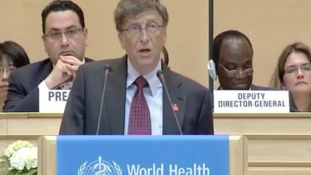 Bill Gates told the WHO that all members "must make vaccines a high priority in your health systems"