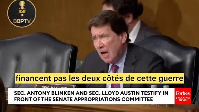Bill Hagerty pressed Blinken - can't confirm that taxpayers aren’t fun funding both sides (vostfr)