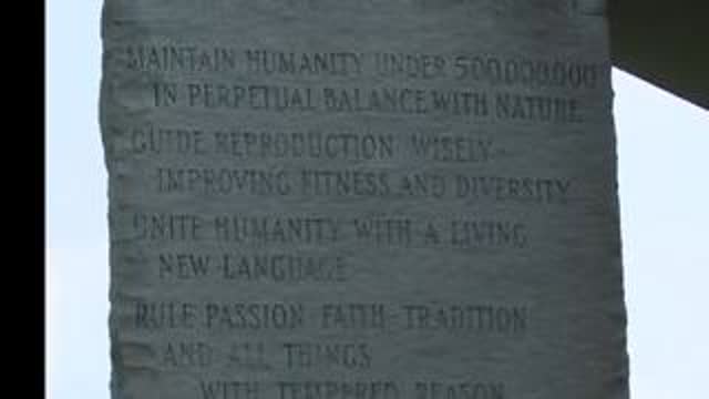 The Georgia Guidestones : Maintain humanity under 500 million in perpetual balance with nature