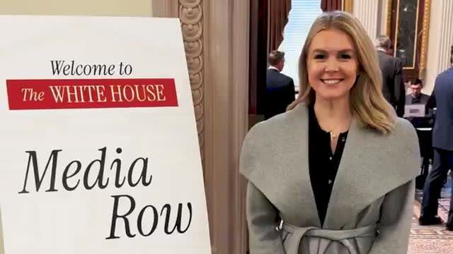 Karoline Leavitt The WH press secretary - The White House has a "Media Row" for local media