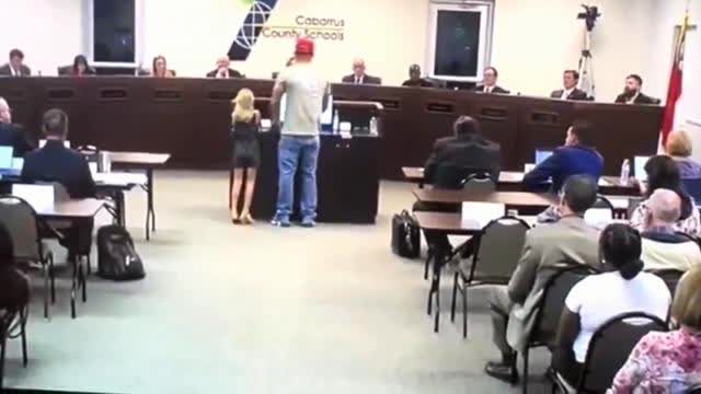The Daddy went in front of the Cabarrus School board to protect his daughter’s right