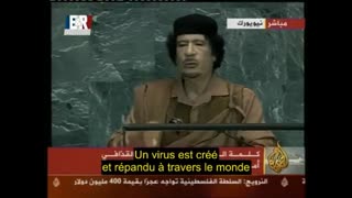 Mouammar KADHAFI en 2009 Ã  l'ONU, les ''vaccins'' de demain et la FRANCE ! (vostfr)