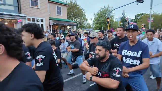 LGBTQ Rainbow Parade Interrupted by ManUp Flash Haka in New Zeland