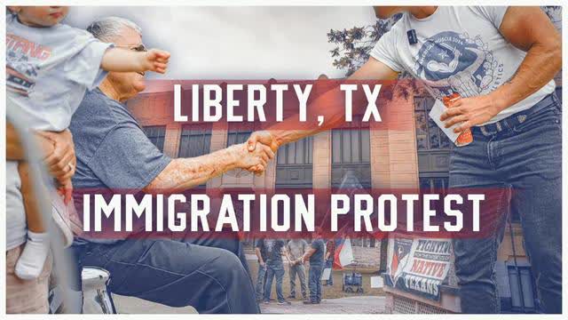Patriot Front - Anti Immigration Protest in Liberty, TX