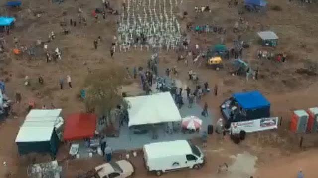 A cross planted for every white farmer murdered in south Africa