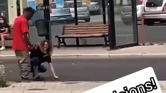 African beats an Italian girl then carries her away. #SpoilsOfWar