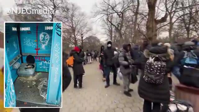 Invading Migrants in New York City are leaving pee in cups on people's doorsteps?