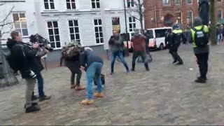Arabs chimp out at Koran burning in Arnhem, Netherlands.