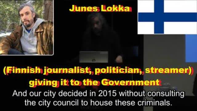 Junes Lokka (Finnish journalist, politician, streamer) giving it to the Government