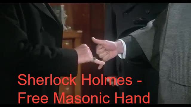 Sherlock Holmes Impersonating a Freemasonic Handshake