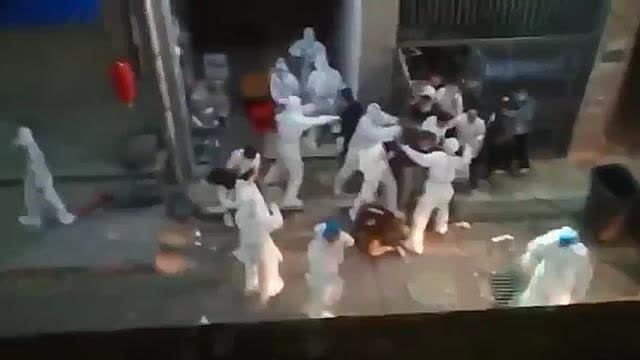 Starving high rise residents in Shanghai break out of lockdown.