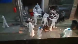 Starving high rise residents in Shanghai break out of lockdown.