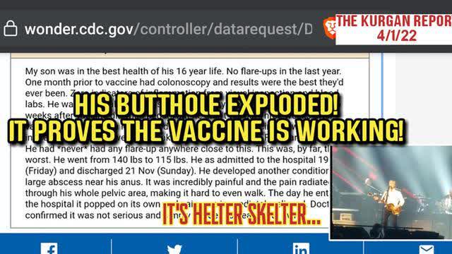 Vax causes his butt hole to explode - Must be working! Safe and effective!