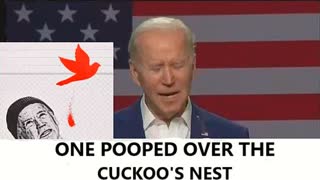 One pooped over the Cuckoos Nest. Bird craps on Biden while he is speaking.