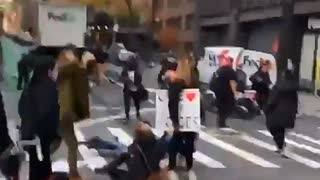 Leftist Masktards disrupt restaurant patrons meals, block traffic and get run over. They are shocked