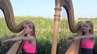 Harp Twins - ONLY TIME (Enya) - Camille and Kennerly