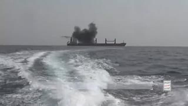 Sinking of the cargo ship "Magic Seas" in the Red Sea.