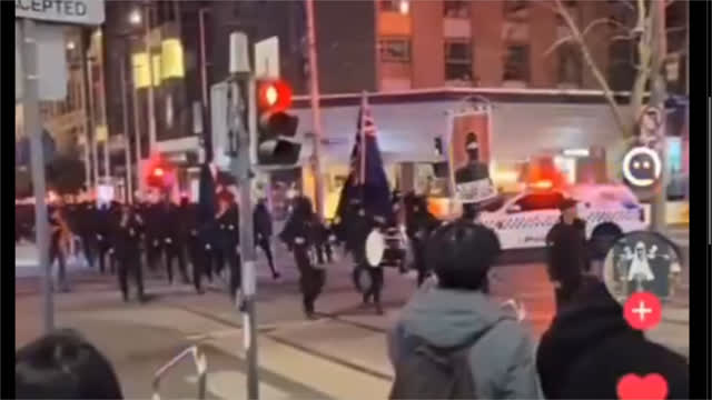 Thomas Sewell   NSN Marching Through The Streets Of Melborne Australia August 2025