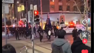Thomas Sewell   NSN Marching Through The Streets Of Melborne Australia August 2025
