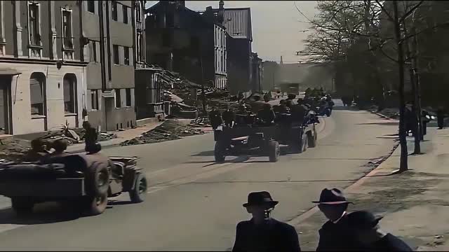 A day in Germany 1945 during World War II in color  60fps%2C Remastered  w added sound