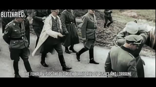 Hitler visits Alsace Lorraine  HD Color