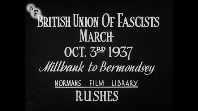 British Union of Fascists March October 3rd 1937. Led by Oswald Mosley