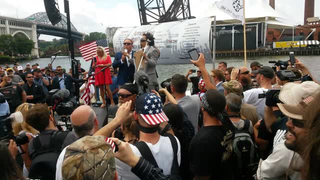 Alex jones at pro-trump rally in Cleveland Ohio  monday july 18 2016.