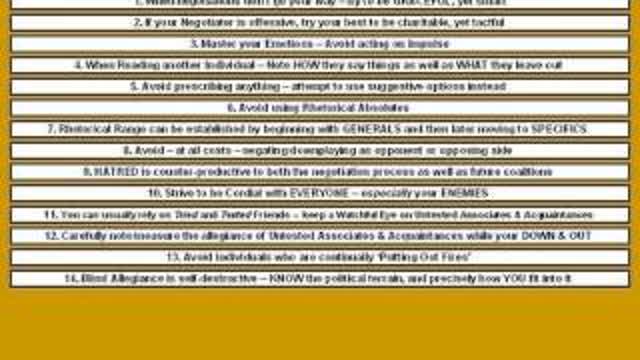 Unconventional Warfare Strategies - Negotiation Skills 101