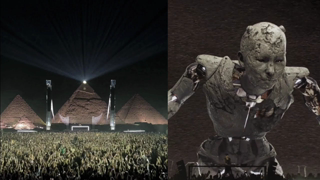 THIS IS A STRANGE CONCERT TO BE HAVING IN FRONT OF THE PYRAMIDS IN EGYPT!