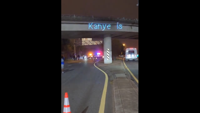 Jew Freaks Out at "Kanye Was Right" Laser Display
