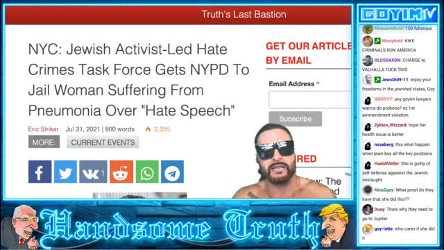 174th GOYIMTV.COM LIVESTREAM: Woman Jailed in USA for Fliers & Covid Jew Flu Exposed!