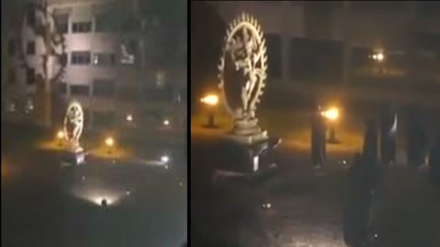Satanic Sacrifice Mock Ritual at CERN Institution, Shiva Statue!