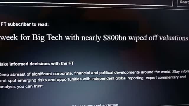 Nearly $1 trillion wiped off Big Tech valuations 10/26/22