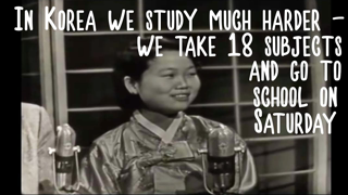 1958 High school exchange students - Korea, Norway, Sudan, UK. Subject: American High Schools pt.1