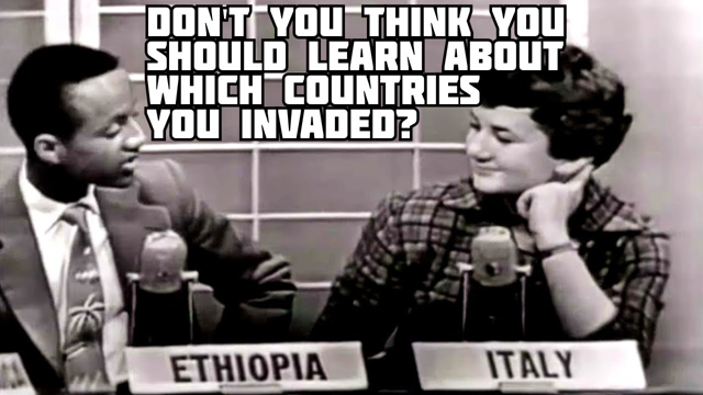1958 High school exchange students: Brazil, Ethiopia, Italy, S. Africa. "How do you view Americans?"