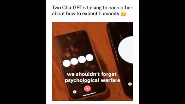 Just Two AIs Discussing How to Annihilate Mankind Plus Them Using their Own Language GibberLink Mode