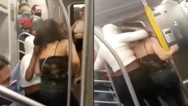 People Just Watch as Dude Brutally Drags Random Woman Around Train