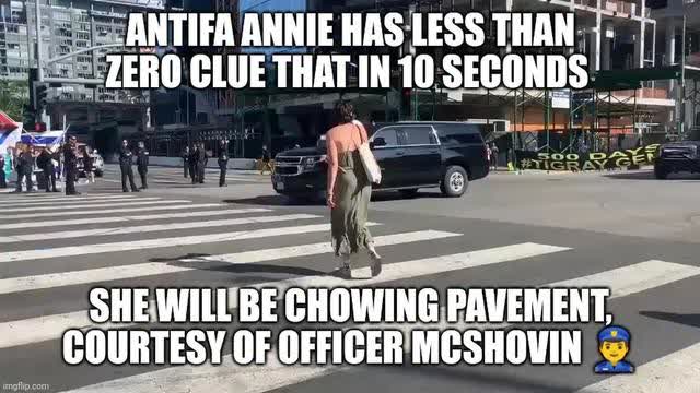 ANTIFA ANNIE MEETS OFFICER McSHOVIN